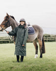 EQUIDRY | Parka | Women's | Black Forest Green - waterproof riding and leisure coat with padded inner detachable faux fur trim rider with horse