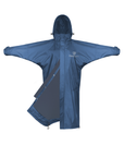 EQUIDRY women's mesh lining long waterproof horse riding coat in steel blue