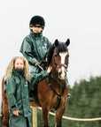 Evolution Children's | Mesh Lined | Stowaway Hood | Black Forest Green/Peacock Pink - EQUIDRY