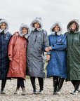 Evolution Lux Women's Warm Waterproof Winter Horse Riding Coat
Thick Fleece Lining with Faux Fur Trim Hood group photo riders in navy chesnut charcoal steel blue black forest green