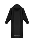 Evolution iD discreet logo Men's Lightweight Waterproof Horse Riding Jacket Thin Fleece Lining Stowaway Hood in black back studio