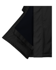 Evolution iD discreet logo Men's Lightweight Waterproof Horse Riding Jacket Thin Fleece Lining Stowaway Hood in black leg strap