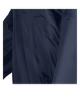 Evolution iD discreet logo Men's Lightweight Waterproof Horse Riding Jacket Thin Fleece Lining Stowaway Hood side pockets in navy