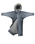 EQUIDRY Evolution Lux Women's Warm Waterproof Winter Horse Riding Coat Thick Fleece Lining with Faux Fur Trim Hood in charcoal/grey