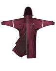 EQUIDRY waterproof horse riding raincoat thin fleece reflective plum