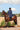 EQUIDRY women's long waterproof horse riding coat in navy/raspberry modelled by rider on horse showing storm skirts 