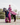 EQUIDRY Evolution Lux children's Warm Waterproof Winter Horse Riding Coat Thick Fleece Lining with Faux Fur Trim Hood being shown in plum with horse and dog
