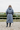 equidry women's charcoal parka  waterproof riding and leisure coat with padded inner detachable faux fur trim back view adjustable waist 