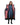 EQUIDRY women's long waterproof horse riding coat in Navy/Pale Pink studio front view inner lining 