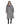 EQUIDRY women's long waterproof horse riding coat in Charcoal/Lilac studio front full view