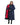 EQUIDRY women's long waterproof horse riding coat in Navy/Raspberry studio open coat inner lining 