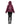 EQUIDRY women's waterproof short blouson style horse riding jacket in plum/plum back view hood up
