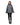 EQUIDRY women's waterproof short blouson style horse riding jacket in charcoal/peacock pink relaxed fit studio shot