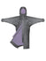 EQUIDRY women's thin fleece long waterproof horse riding coat in charcoal/lilac