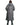 EQUIDRY women's long waterproof horse riding coat in Charcoal/Pale Pink studio back of coat