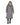 EQUIDRY women's long waterproof horse riding coat in charcoal/grey studio front closed full view