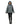 EQUIDRY women's waterproof short blouson style horse riding jacket in charcoal/grey front view hood up