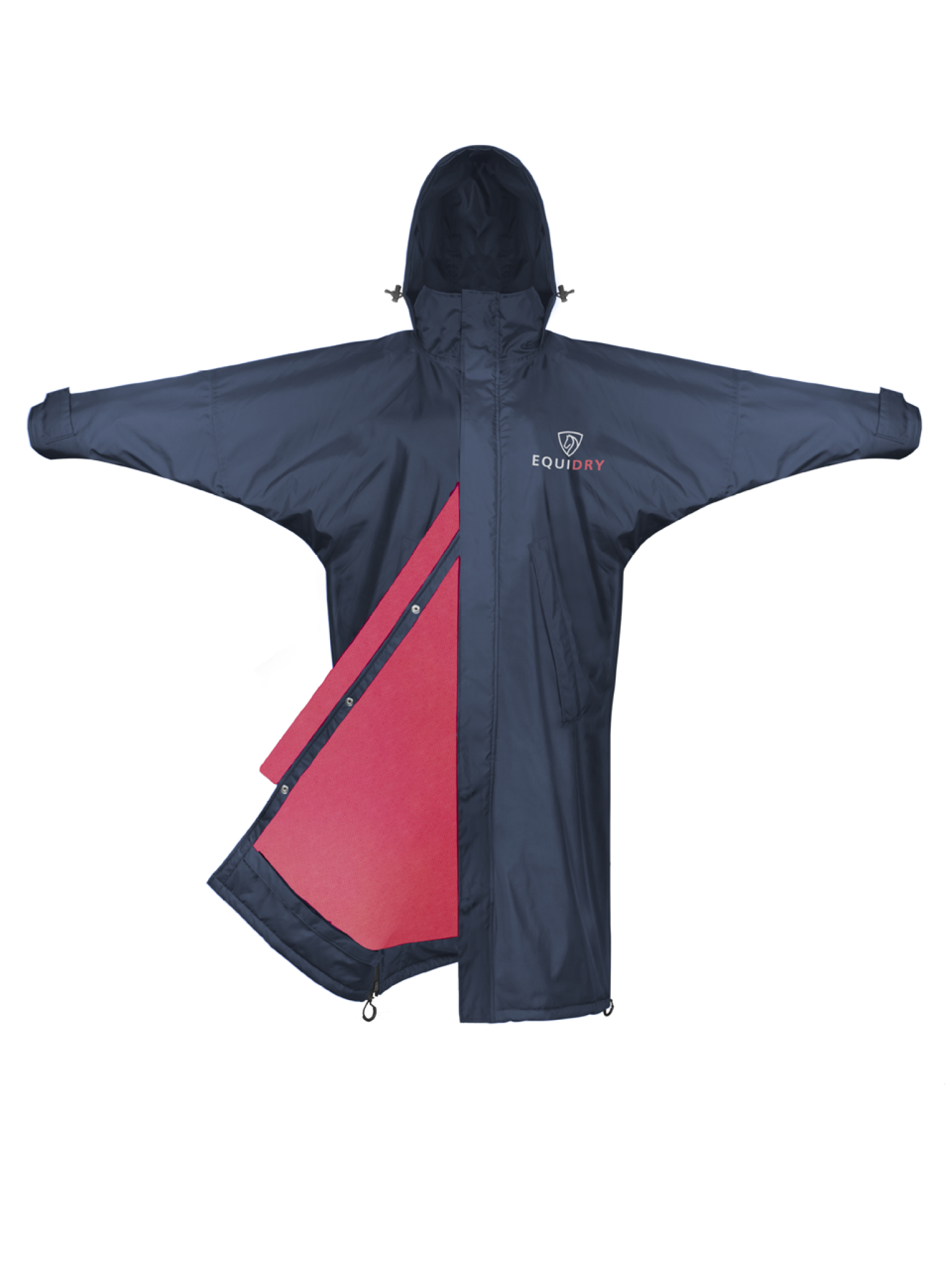 Evolution Children's | Mesh Lined | Stowaway Hood | Navy/Raspberry - EQUIDRY