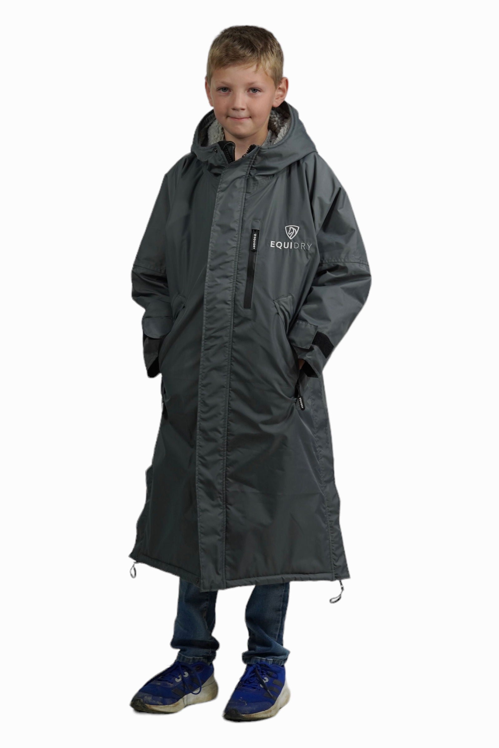 Evolution Children's | Thick Fleece | Fixed Hood | Charcoal/Grey - EQUIDRY