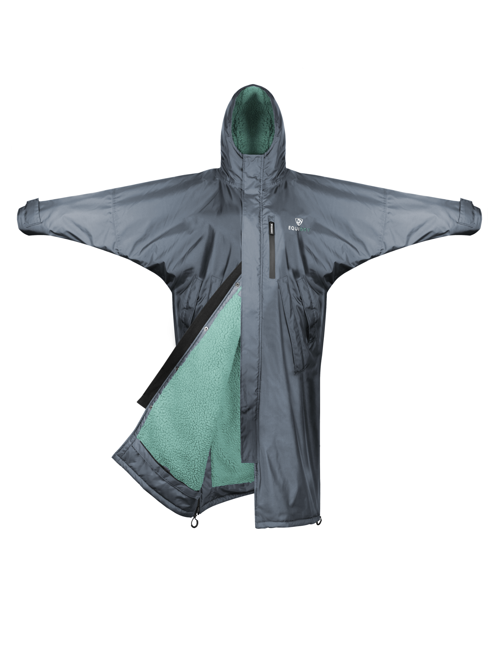 Evolution Children's | Thick Fleece | Fixed Hood | Charcoal/Jade - EQUIDRY