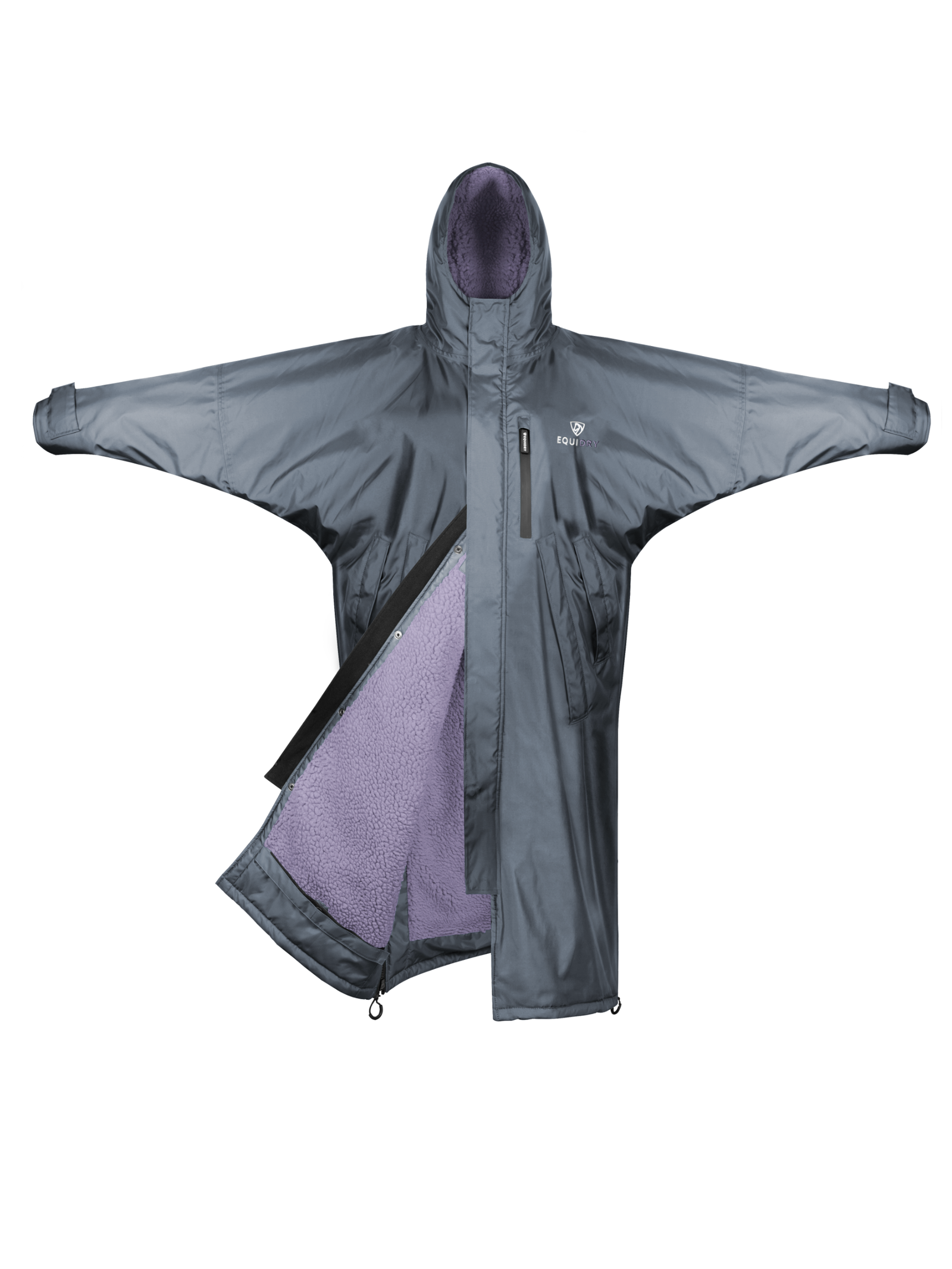 Evolution Children&#39;s | Thick Fleece | Fixed Hood | Charcoal/Lilac - EQUIDRY