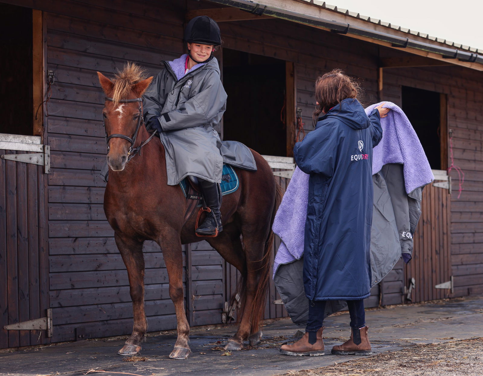 Evolution Children's | Thick Fleece | Fixed Hood | Charcoal/Lilac - EQUIDRY