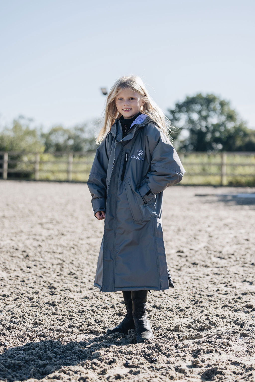 Evolution Children's | Thick Fleece | Fixed Hood | Charcoal/Lilac - EQUIDRY