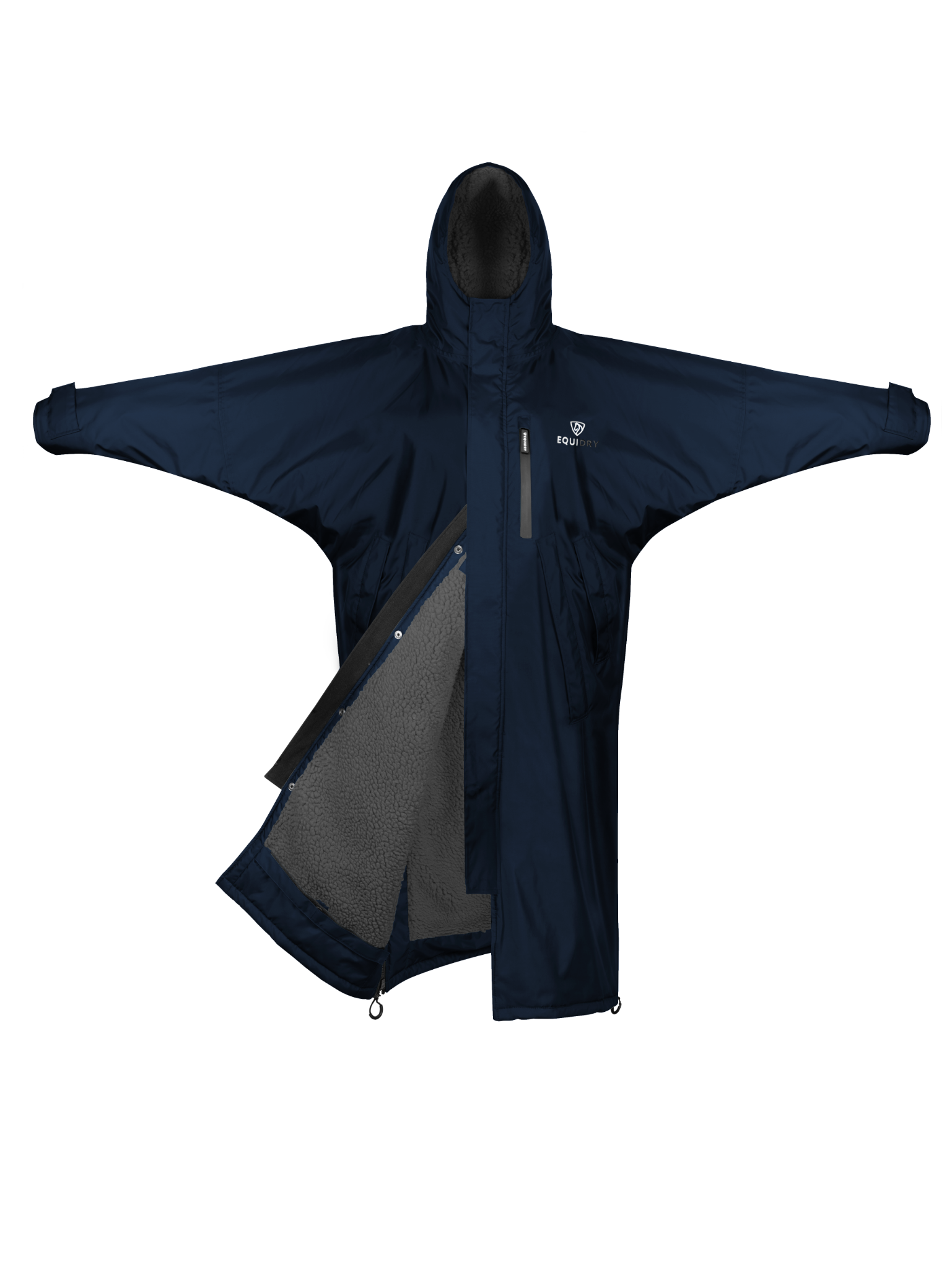 Evolution Children's | Thick Fleece | Fixed Hood | Navy/Grey - EQUIDRY