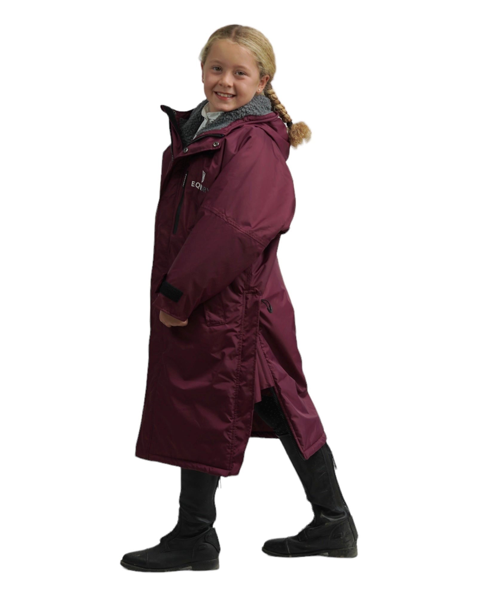 Evolution Children's | Thick Fleece | Fixed Hood | Plum/Grey - EQUIDRY