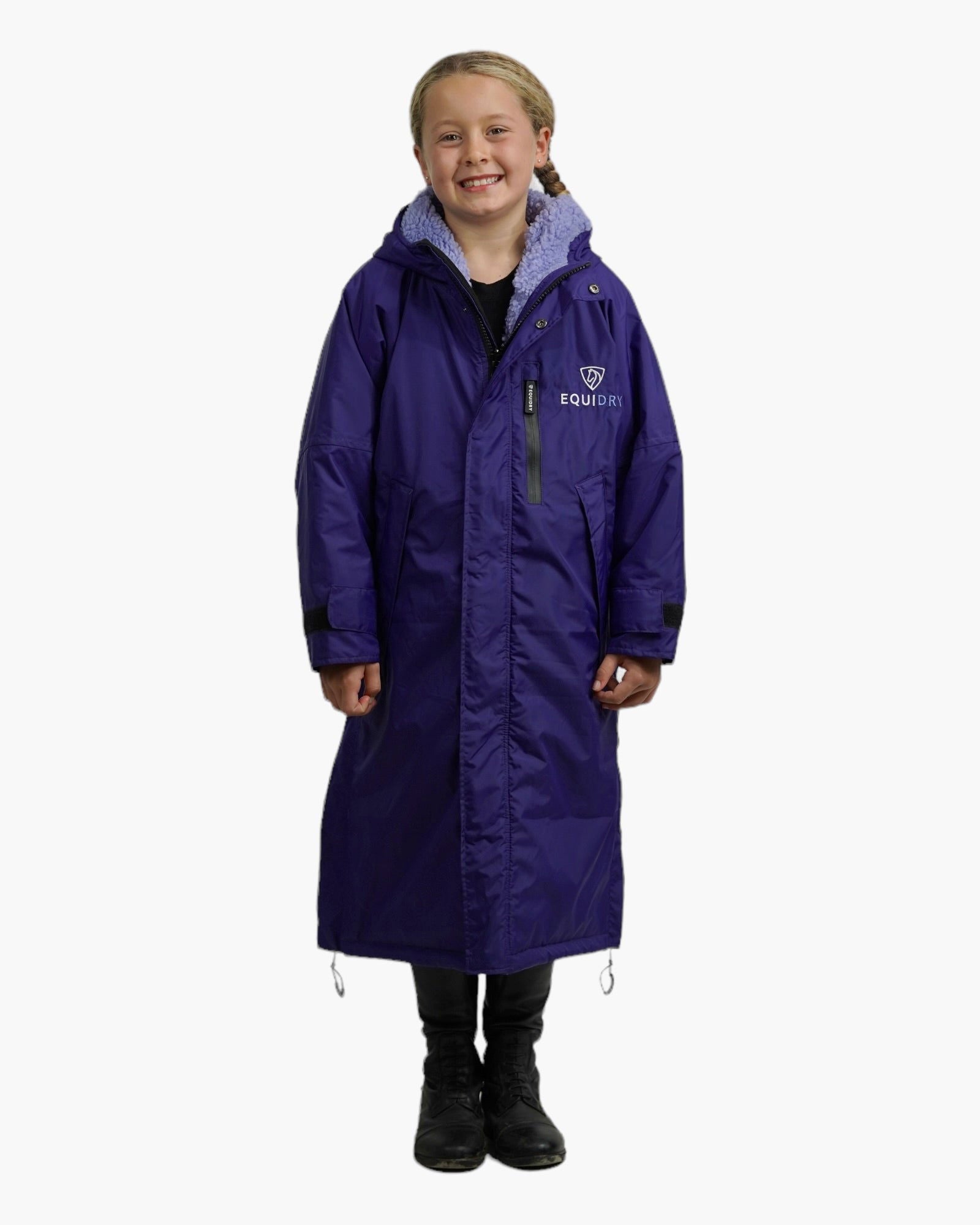 Evolution Children's | Thick Fleece | Fixed Hood | Purple/Purple - EQUIDRY