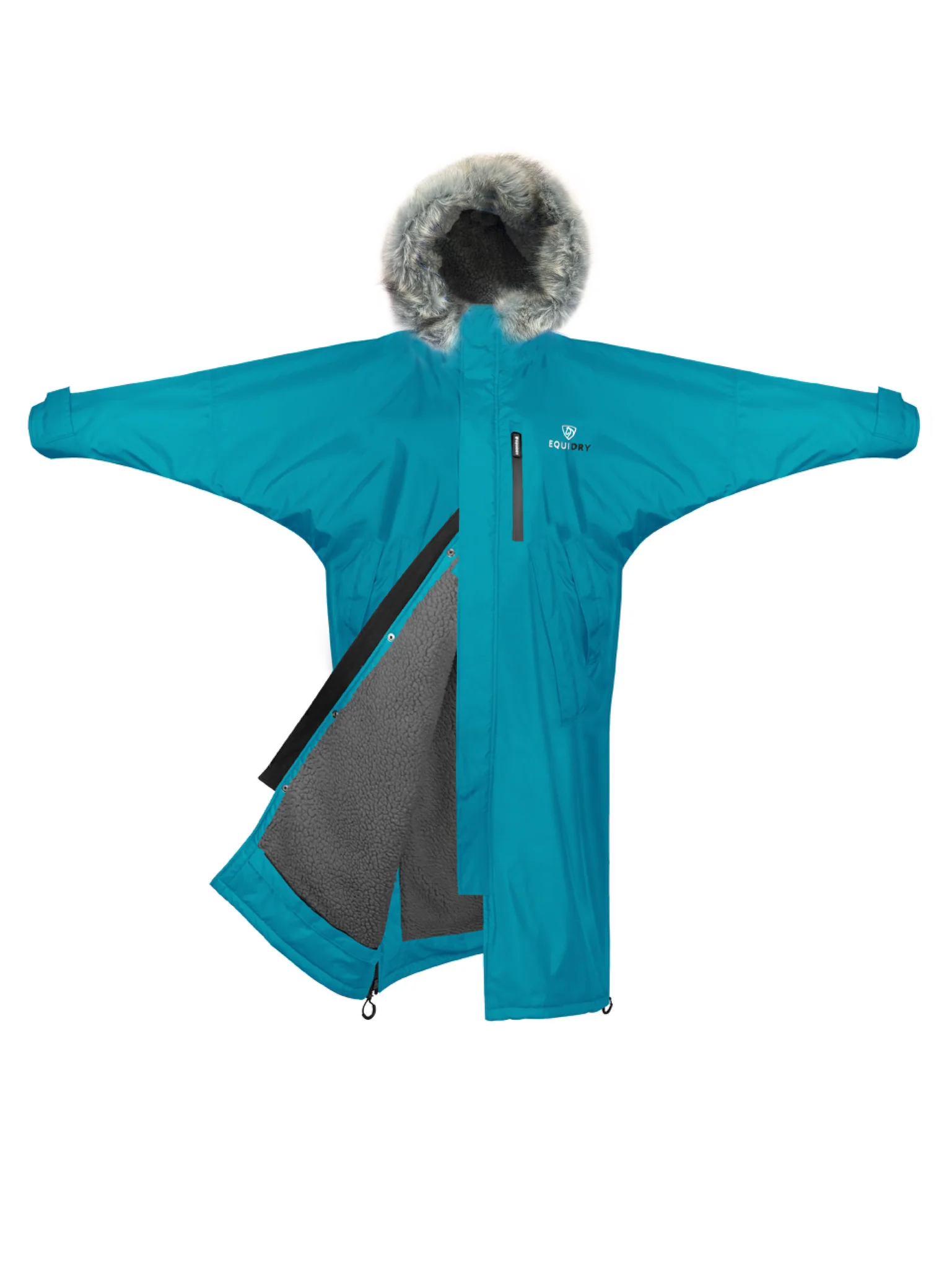 Evolution Children's | Thick Fleece | Fur Hood | Turquoise - EQUIDRY