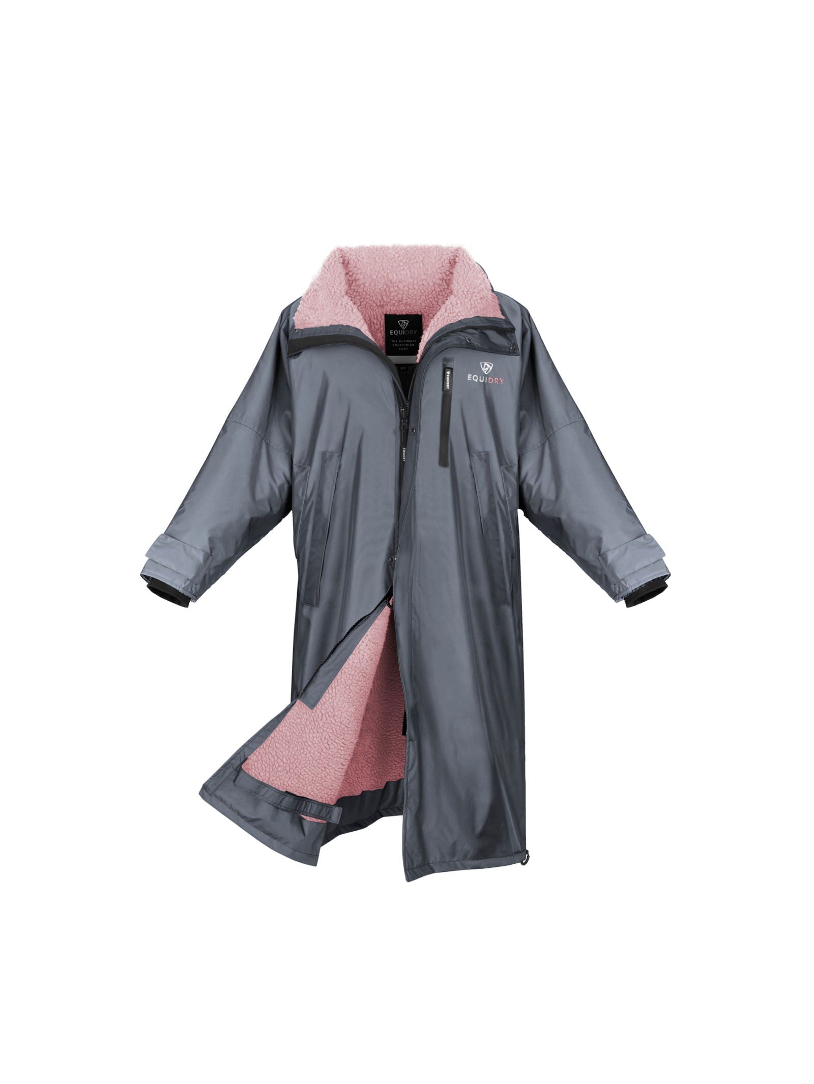 Evolution Children's | Thick Fleece | Stowaway Hood | Charcoal/Pale Pink - EQUIDRY