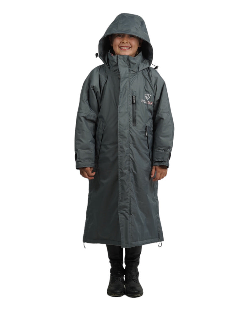 Evolution Children's | Thick Fleece | Stowaway Hood | Charcoal/Pale Pink - EQUIDRY
