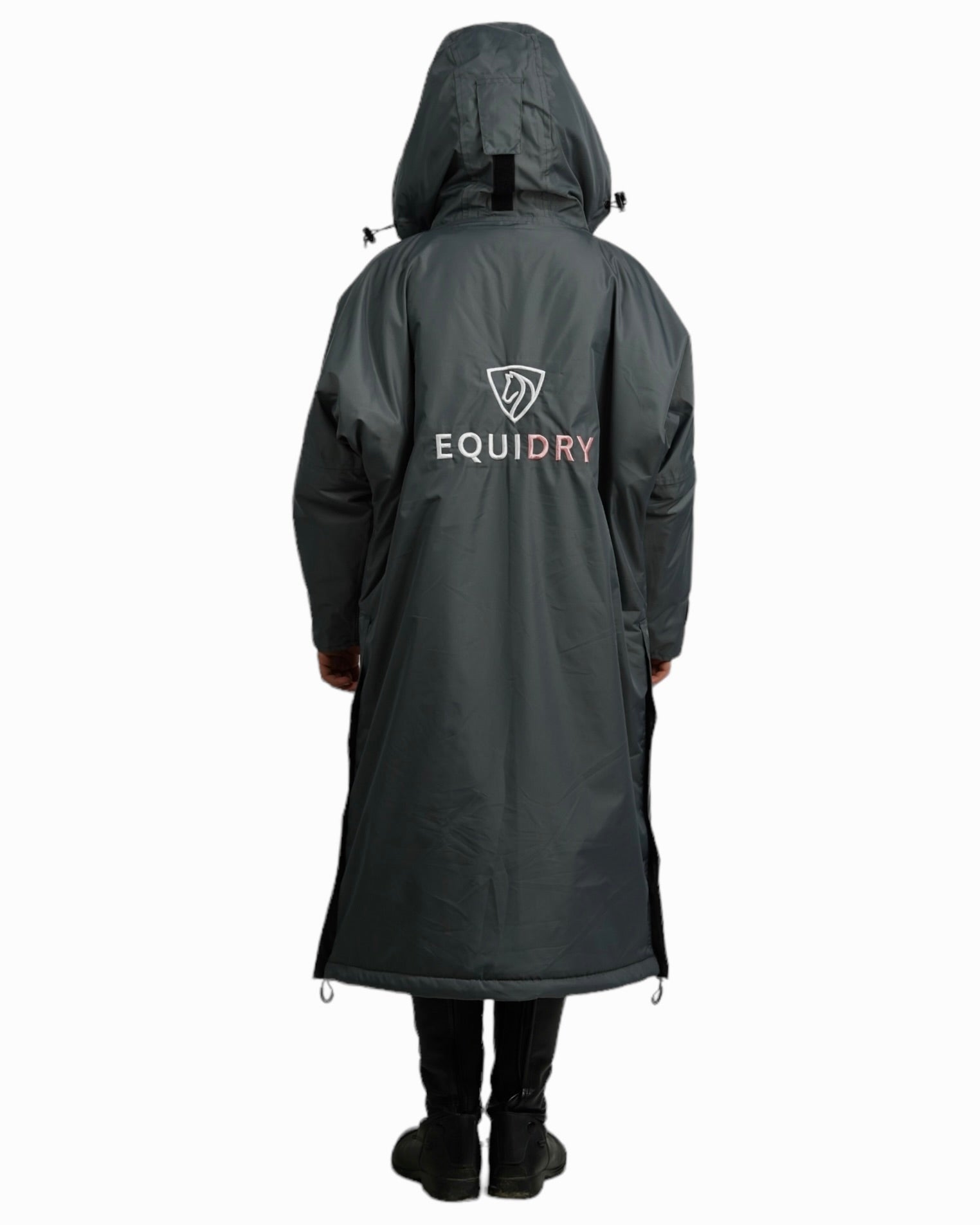 Evolution Children's | Thick Fleece | Stowaway Hood | Charcoal/Pale Pink - EQUIDRY