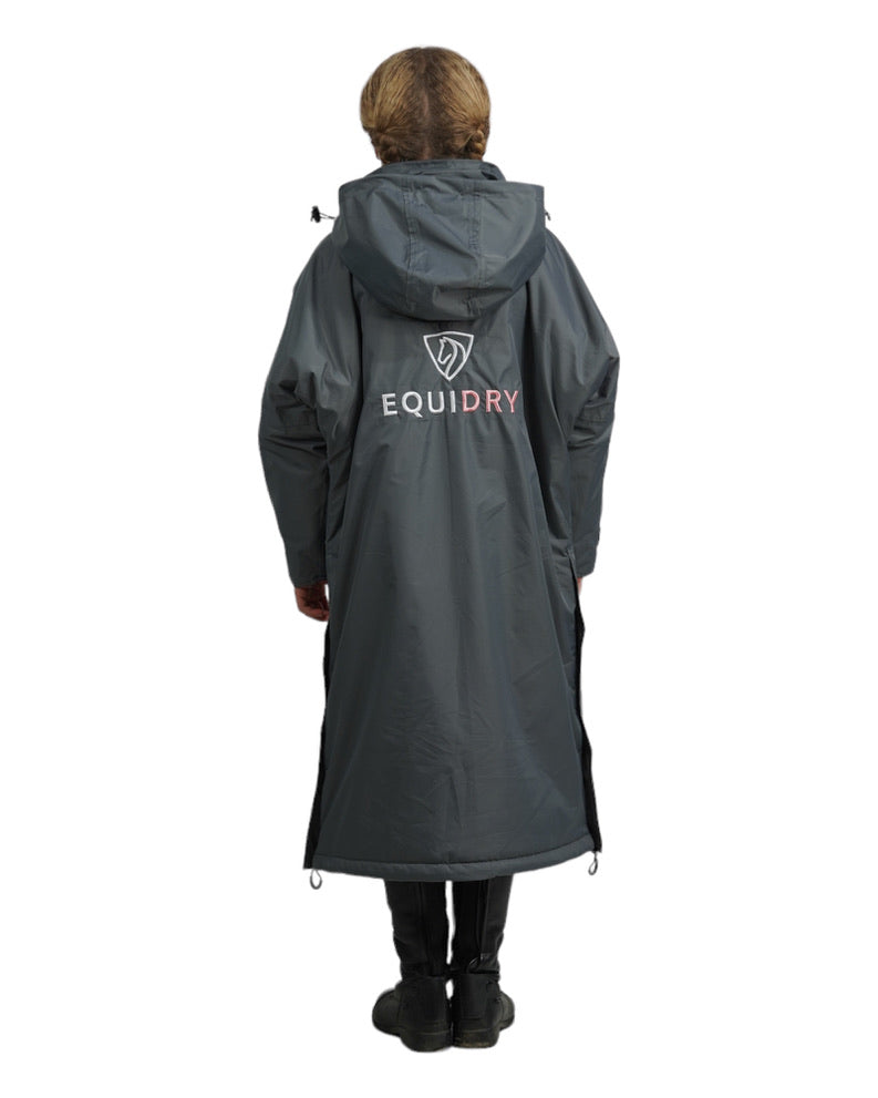 Evolution Children's | Thick Fleece | Stowaway Hood | Charcoal/Pale Pink - EQUIDRY