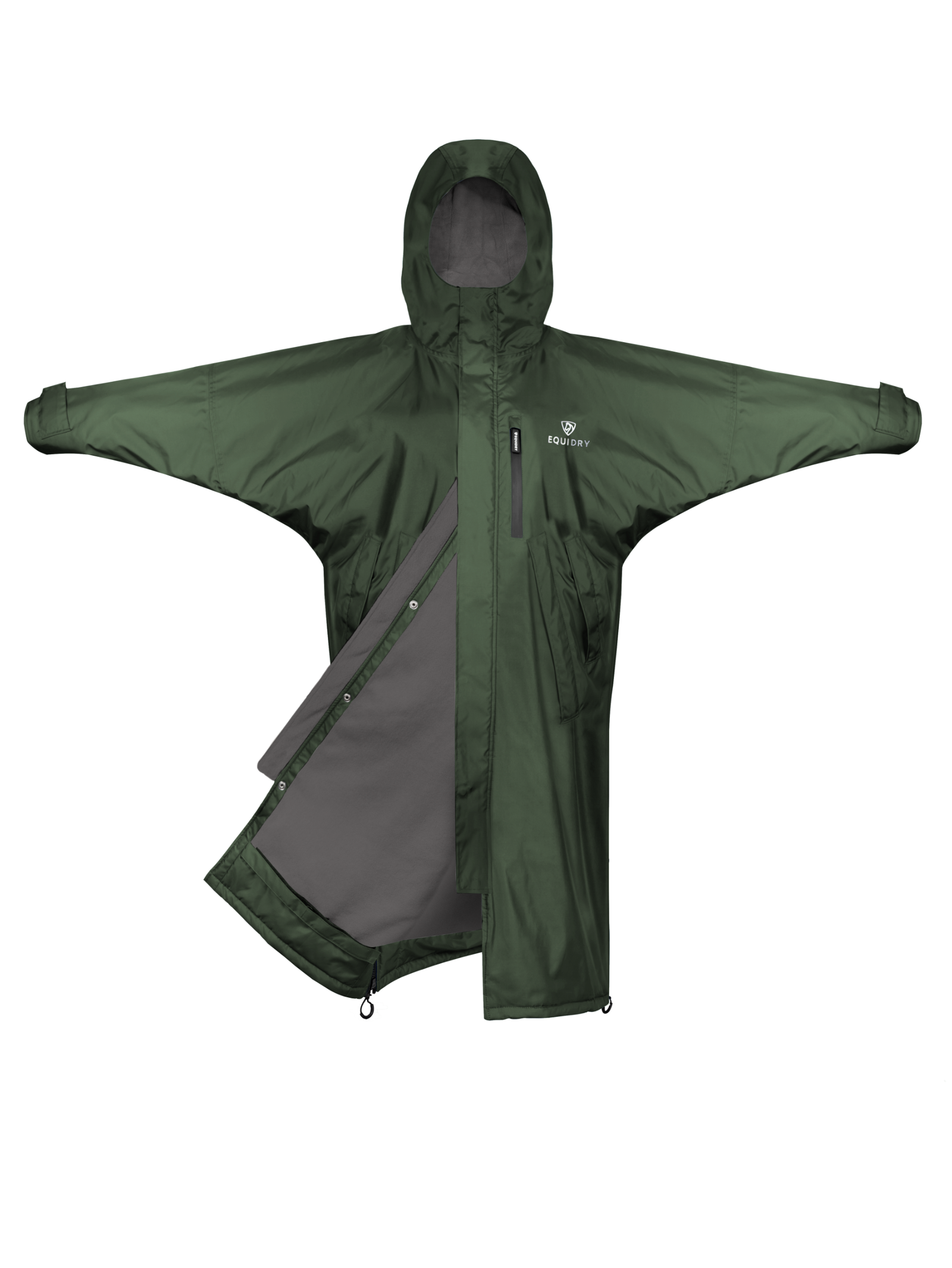 Evolution Children's | Thin Fleece | Fixed Hood | Black Forest Green - EQUIDRY