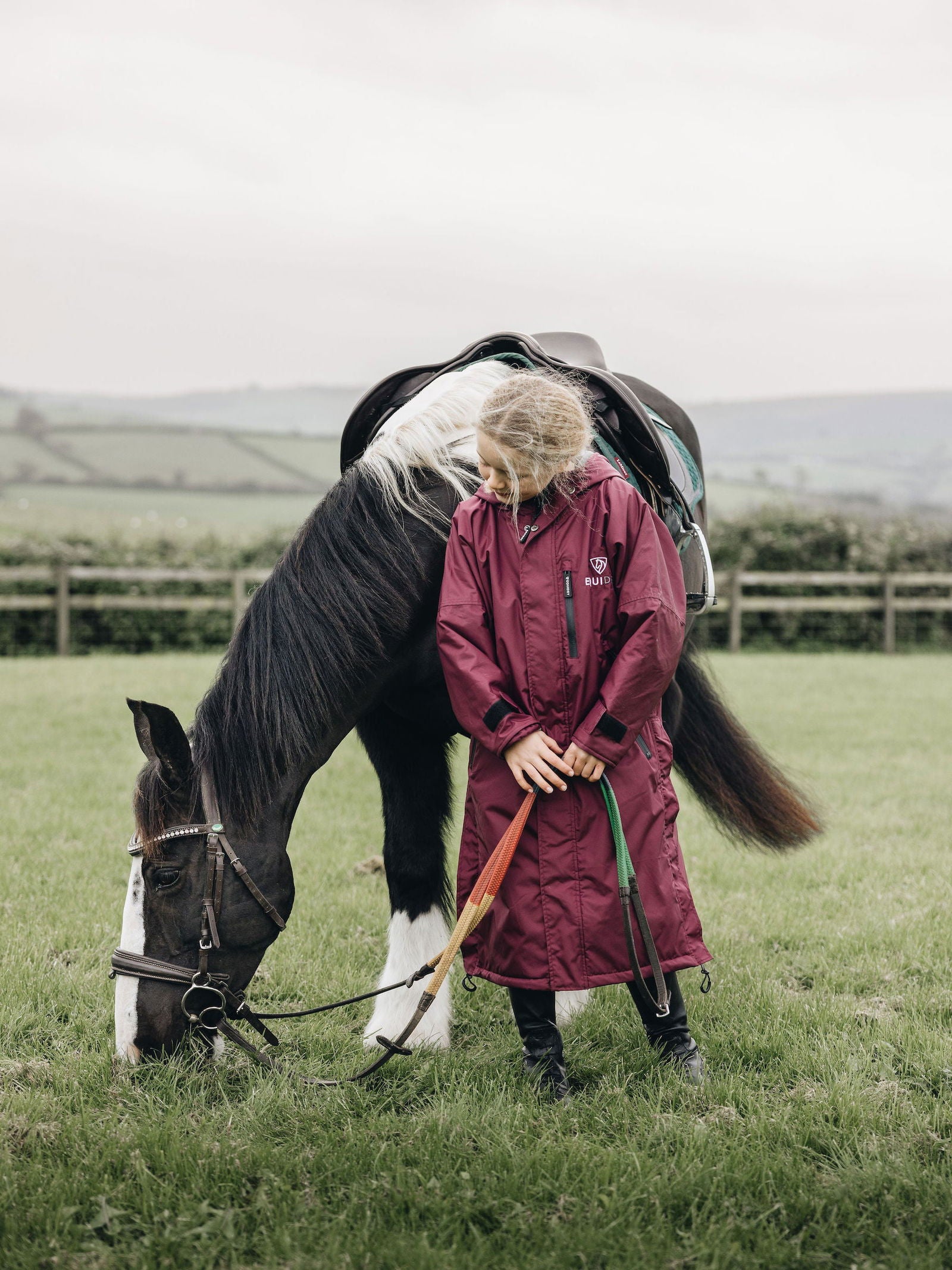 Evolution Children's | Thin Fleece | Fixed Hood | Plum/Grey - EQUIDRY