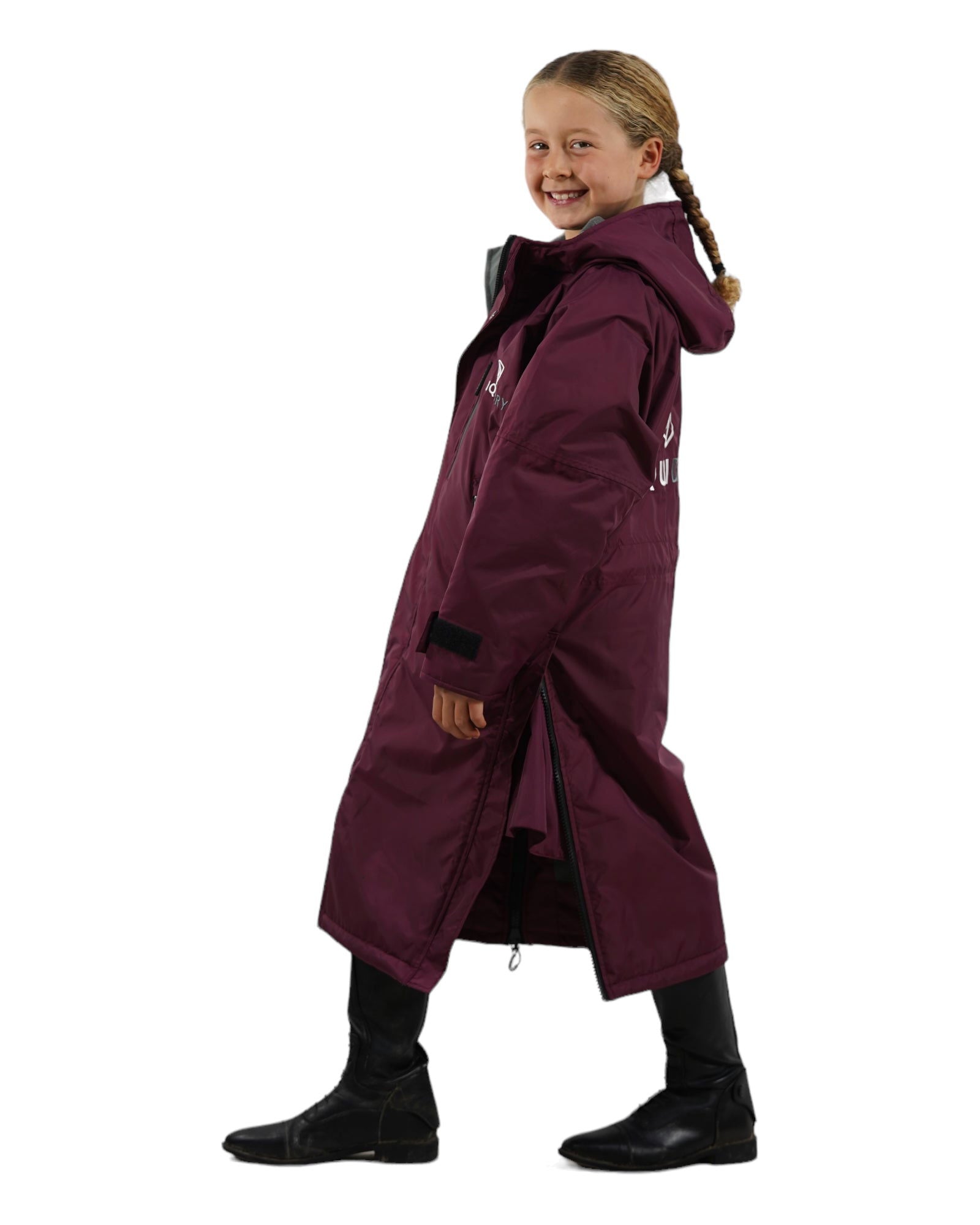 Evolution Children's | Thin Fleece | Fixed Hood | Plum/Grey - EQUIDRY