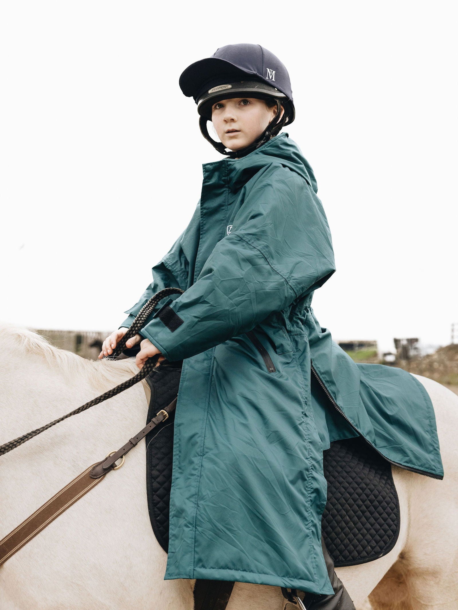 Evolution Children's | Thin Fleece | Fixed Hood | Teal/Grey - EQUIDRY