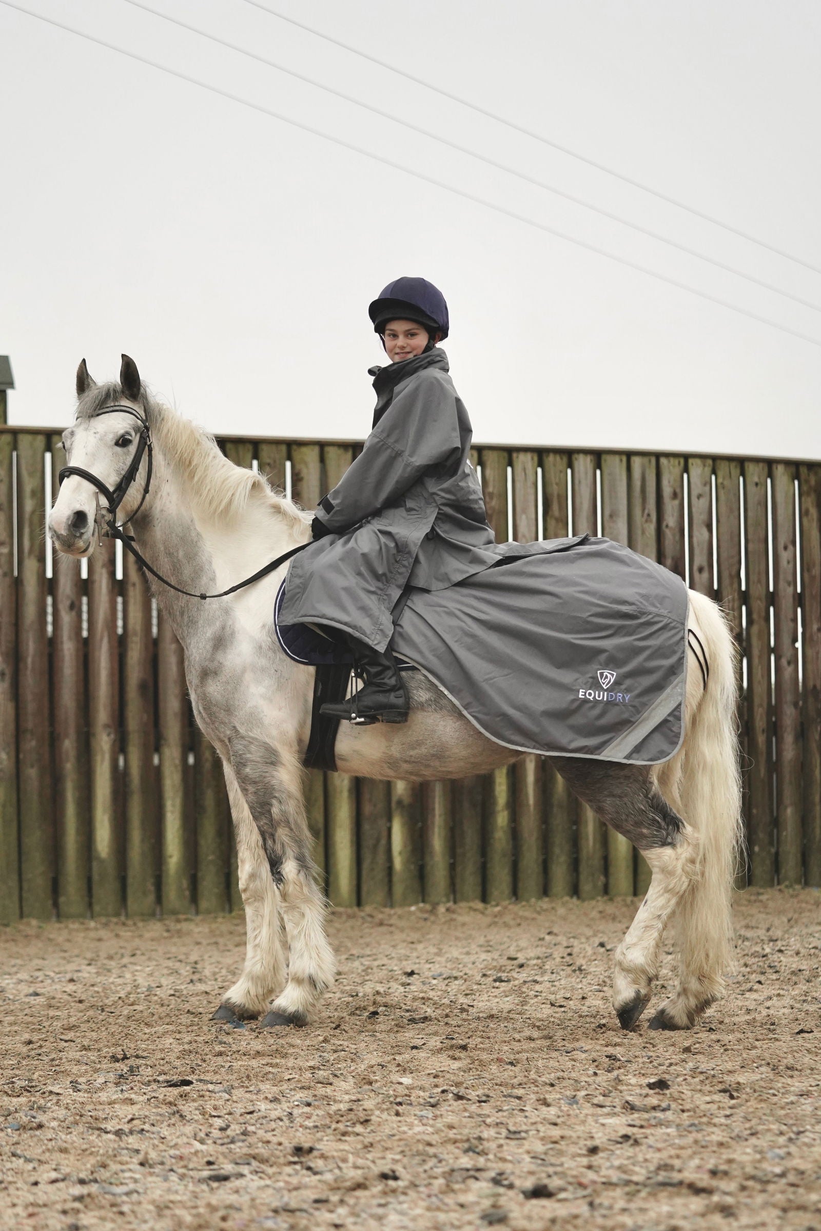 Evolution Children's | Thin Fleece | Stowaway Hood | Charcoal/Grey - EQUIDRY