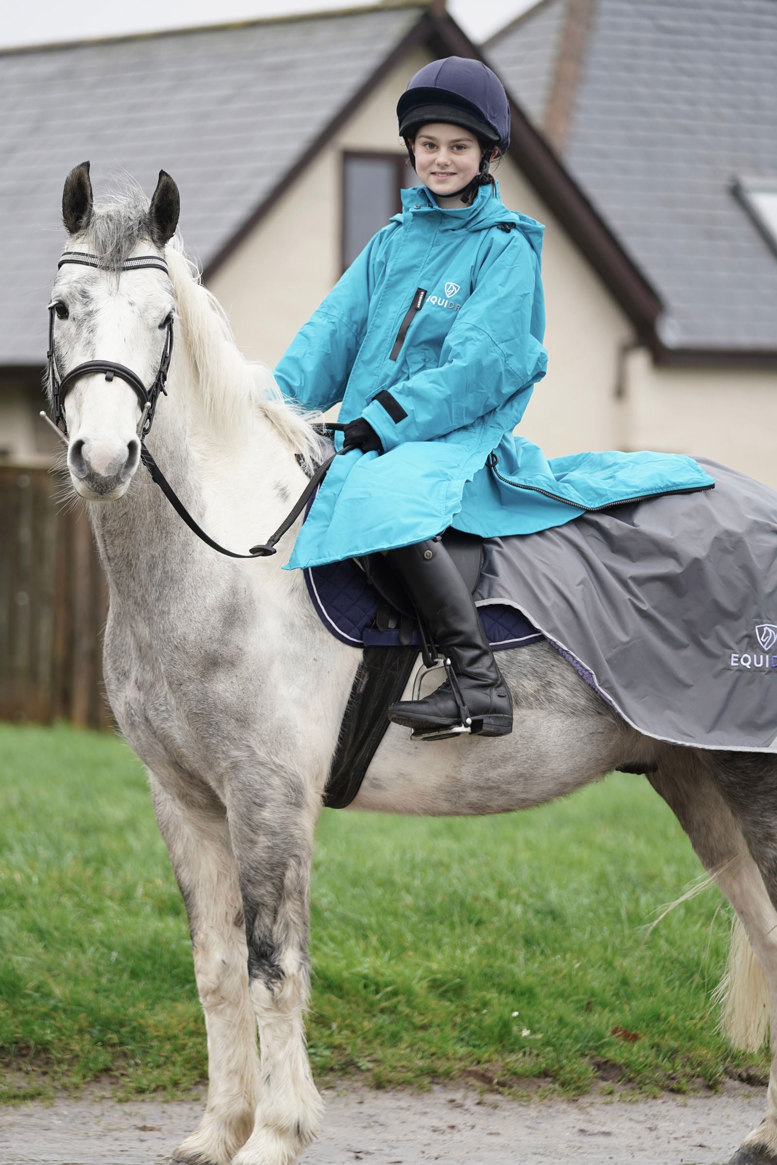 Evolution Children's | Thin Fleece | Stowaway Hood | Turquoise - EQUIDRY