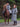 EQUIDRY women's long waterproof horse riding coat in charcoal/peacock pink mother and daughter out for a walk with horse