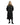 EQUIDRY women's thin fleece long waterproof horse riding coat in black/black studio front