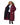 EQUIDRY women's long waterproof horse riding coat in plum/navy front inner lining 