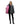 EQUIDRY women's waterproof short blouson style horse riding jacket in charcoal/penelope pink studio shot front view 