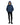 EQUIDRY women's waterproof short blouson style horse riding jacket in steel blue studio shot hood up