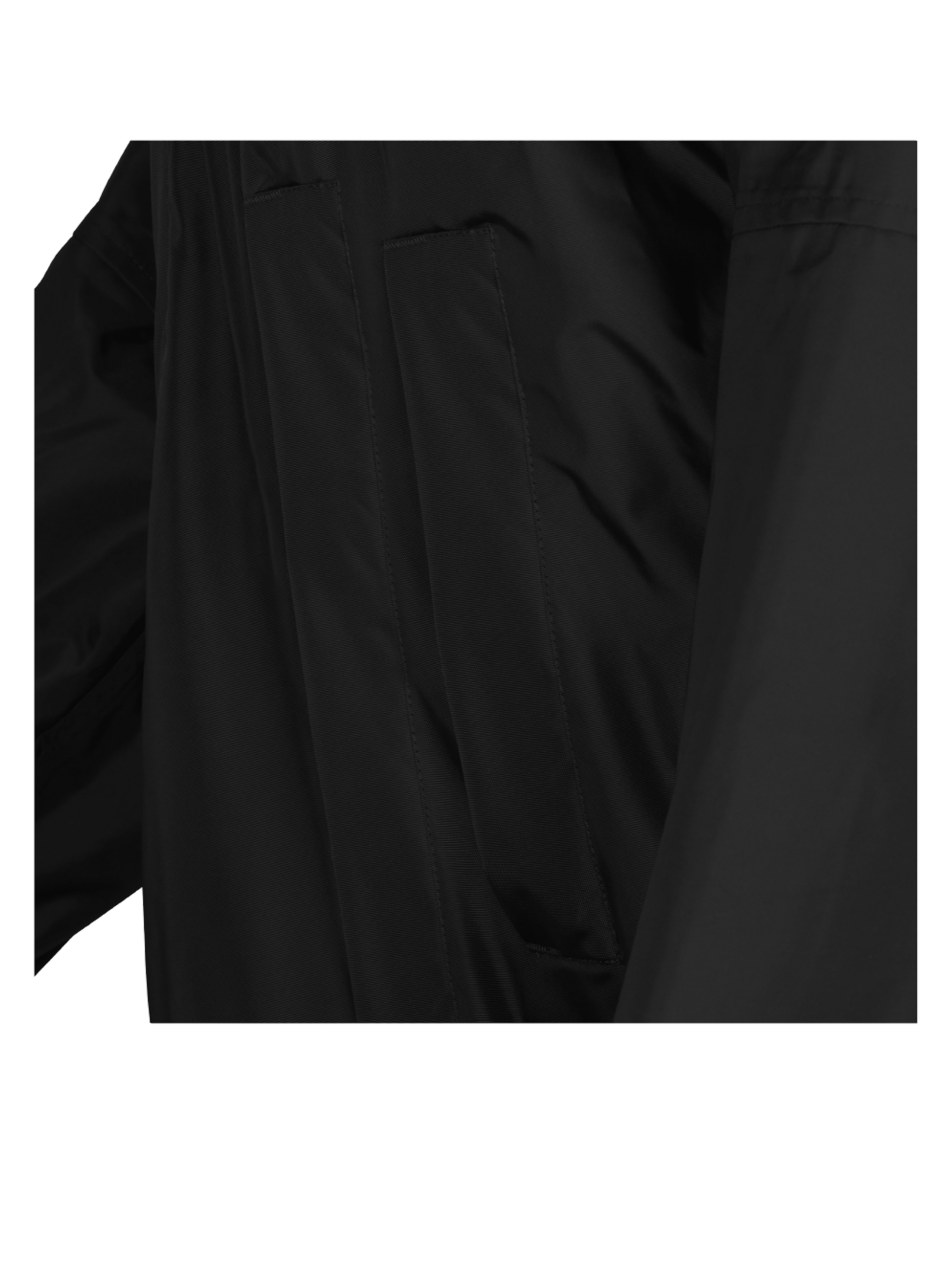 Evolution iD discreet logo Men's Lightweight Waterproof Horse Riding Jacket Thin Fleece Lining Stowaway Hood in black pockets