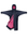 EQUIDRY women's thin fleece long waterproof horse riding coat in navy/raspberry
