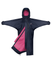 EQUIDRY women's thin fleece long waterproof horse riding coat in navy/raspberry