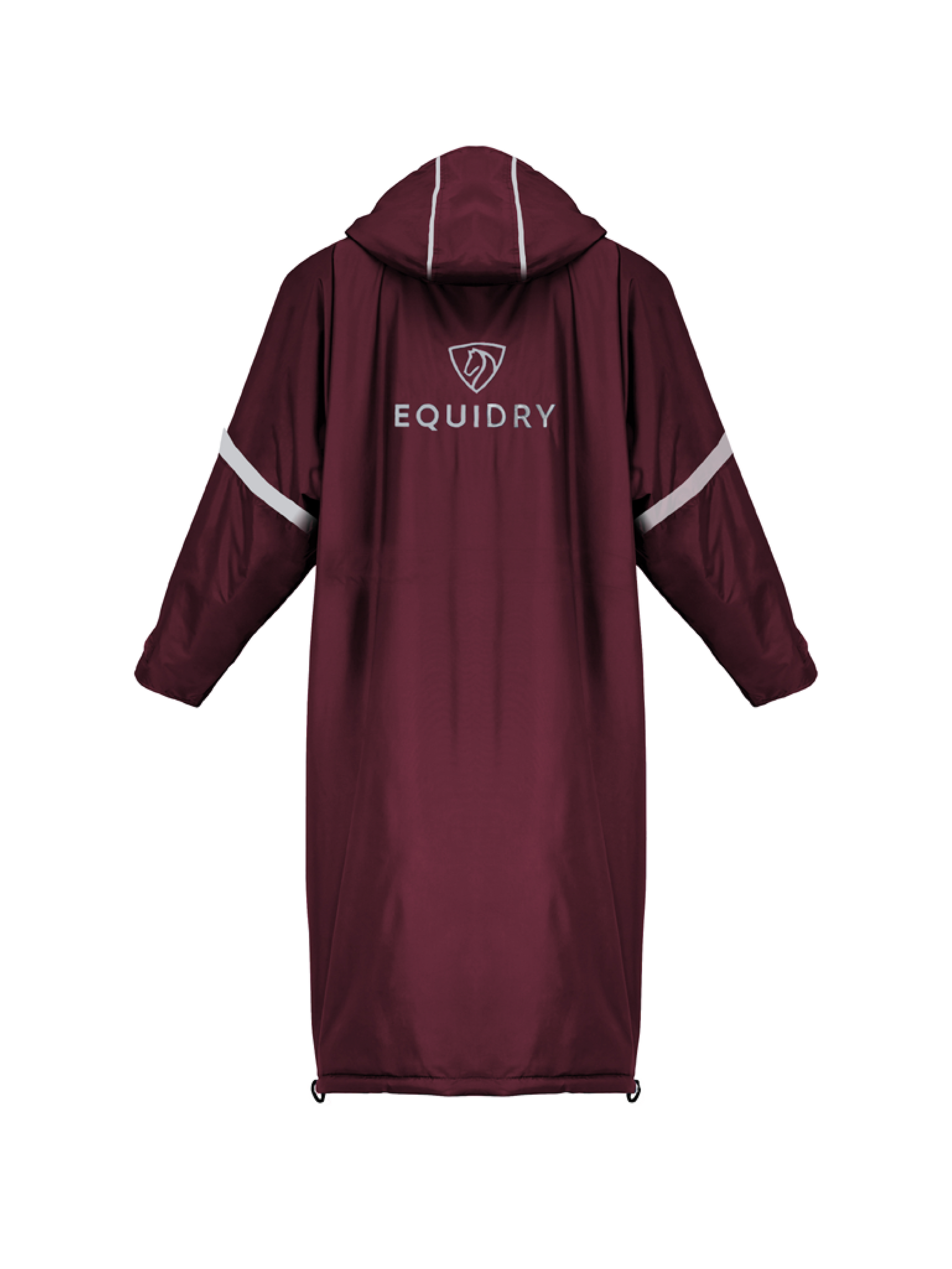 EQUIDRY waterproof horse riding raincoat thin fleece reflective plum back